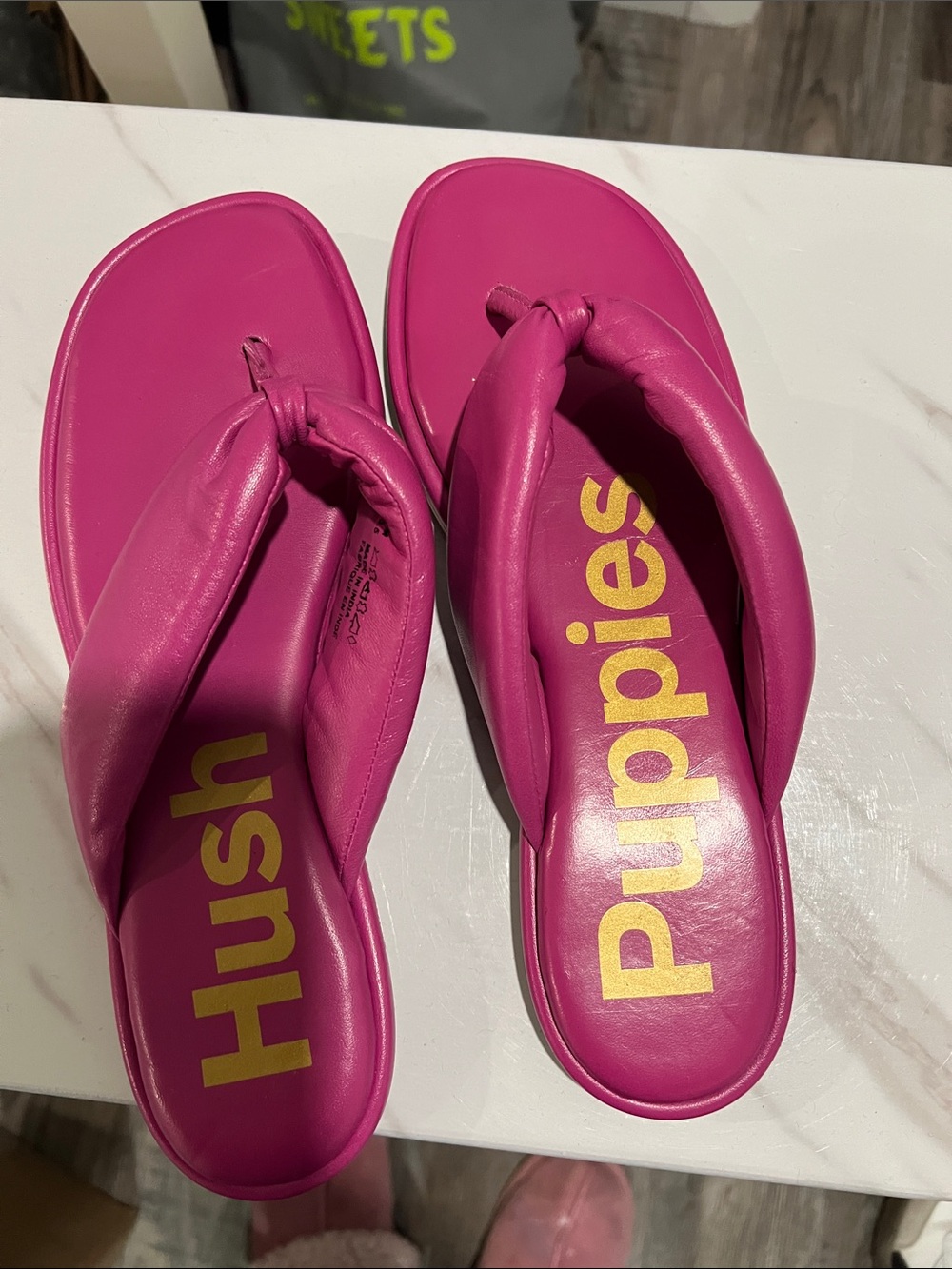 Hush Puppies Hot Pink Padded Toe-Post Sandals